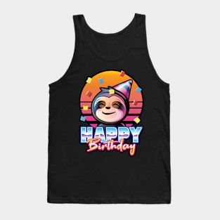 Happy Birthday sloth Tank Top